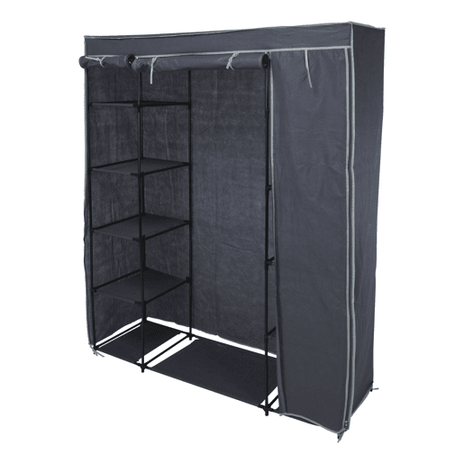 WELL HOME - Armário de campismo com prateleiras cinza 141x45x167cm
