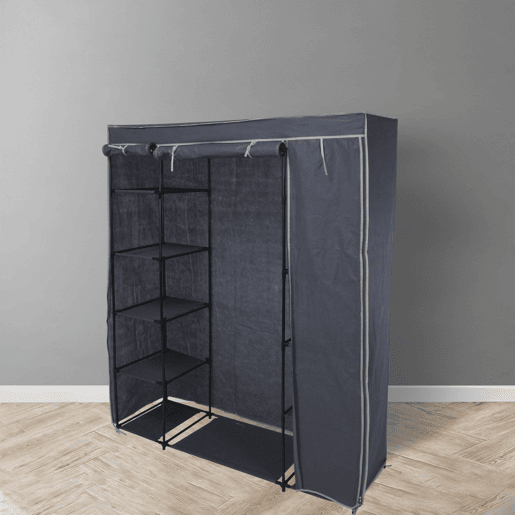 WELL HOME - Armário de campismo com prateleiras cinza 141x45x167cm