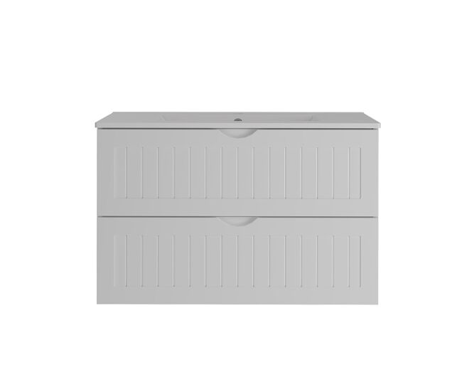 Mueble lavabo individual encastrado 80cm Soline Blanco