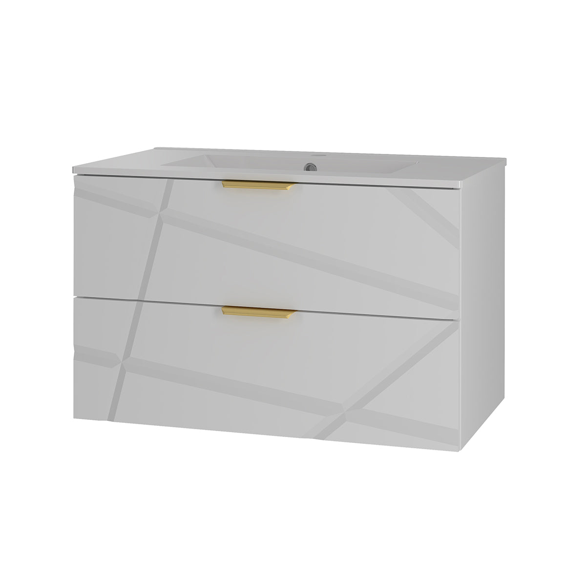 Mueble lavabo individual encastrado 80cm aurora blanco