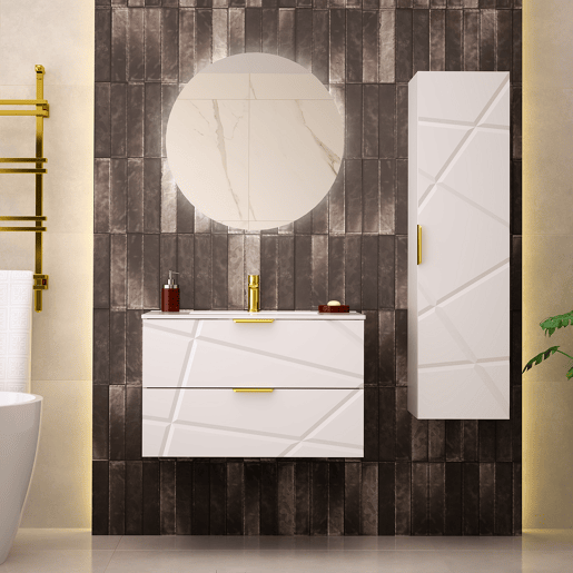 Móvel lavatório simples embutido 80cm Aurora Branco Móvel lavatório simples embutido 80cm Aurora Branco
