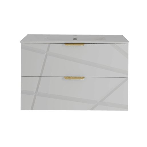 Móvel lavatório simples embutido 80cm Aurora Branco Móvel lavatório simples embutido 80cm Aurora Branco
