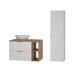 Conjunto de muebles con lavabo 2 compartimientos y columna Aurora Conjunto de muebles con lavabo 2 compartimientos y columna Aurora Blanco