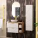 Conjunto de muebles con lavabo 2 compartimientos y columna Aurora Conjunto de muebles con lavabo 2 compartimientos y columna Aurora Blanco