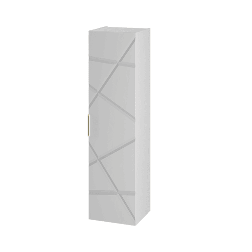 Conjunto móvel lavatório simples 80cm 2 nichos coluna Aurora Branco e Madeira