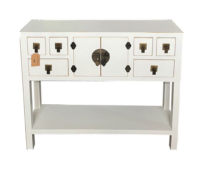 Aparador de madera de 6 cajones y 2 puertas 95x24x79h cm