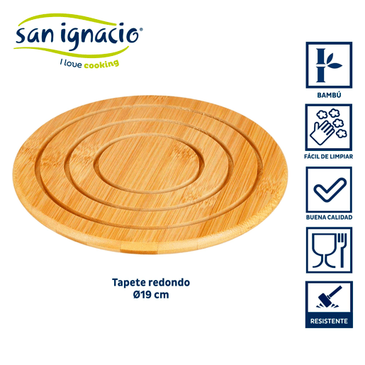 Tapete redondo de bambu coleção KINVARA