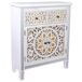 Aparador de madera y cristal de 2 cajones y 2 puertas Aparador de madera y cristal de 2 cajones y 2 puertas Blanco