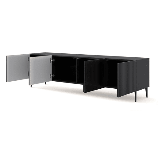 Suporte de TV preto de 4 portas Philaé 200 cm