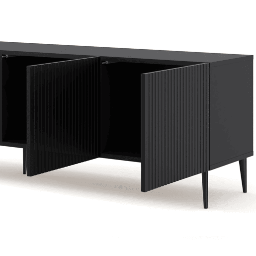 Suporte de TV preto de 4 portas Philaé 200 cm