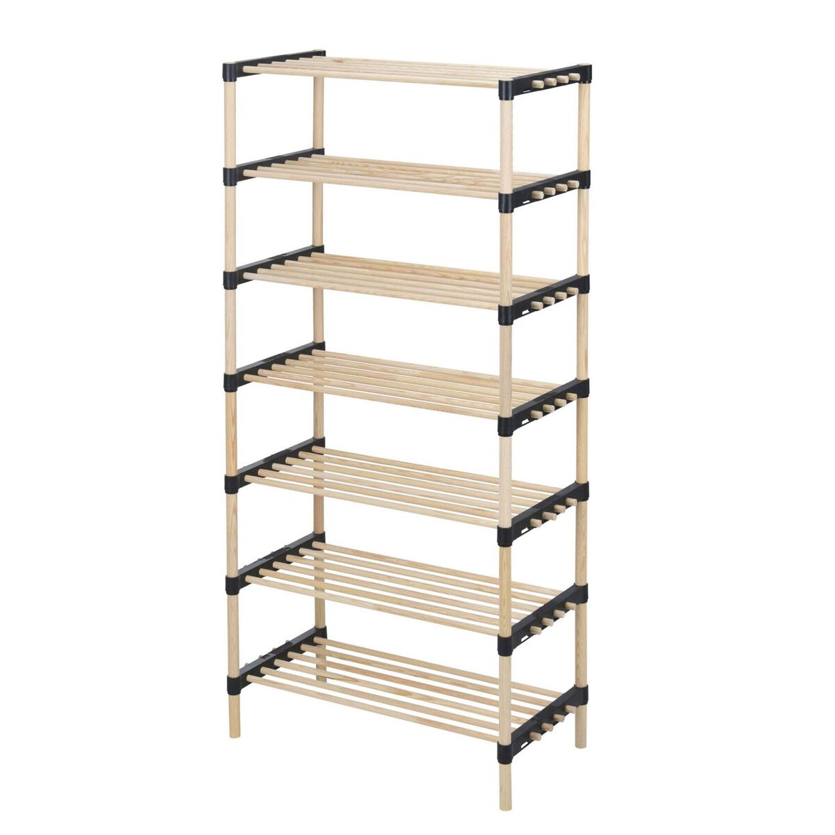 Well home - zapatero de 7 estantes en madera y metal h.110cm