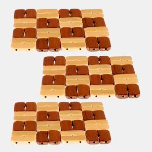 Conjunto de 3 bases quadradas de bambu coleção KINVARA