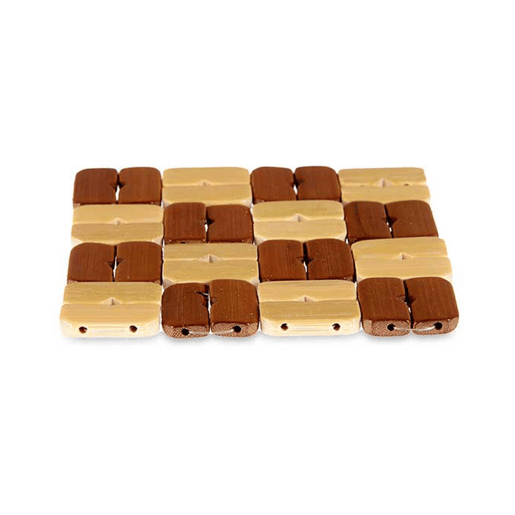 Conjunto de 3 bases quadradas de bambu coleção KINVARA
