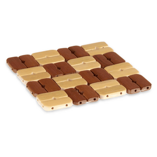 Conjunto de 3 bases quadradas de bambu coleção KINVARA