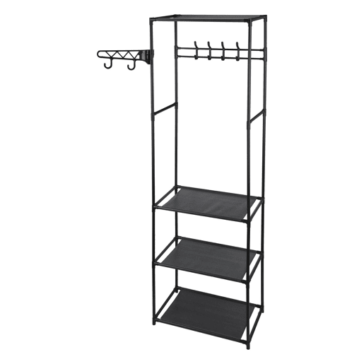 WELL HOME - Cabide com prateleiras preto Alt.170cm