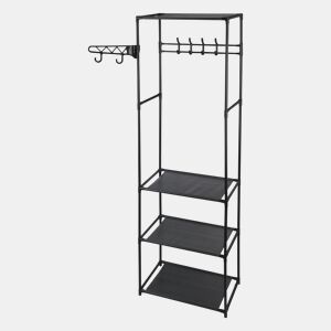 WELL HOME - Cabide com prateleiras preto Alt.170cm