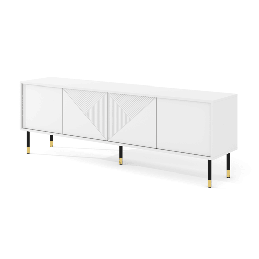 Suporte de TV Aglaé Branco com 4 portas e 180 cm