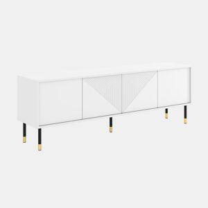 Suporte de TV Aglaé Branco com 4 portas e 180 cm