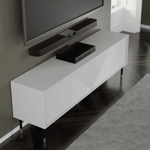 Suporte de TV Aglaé Branco com 4 portas e 180 cm