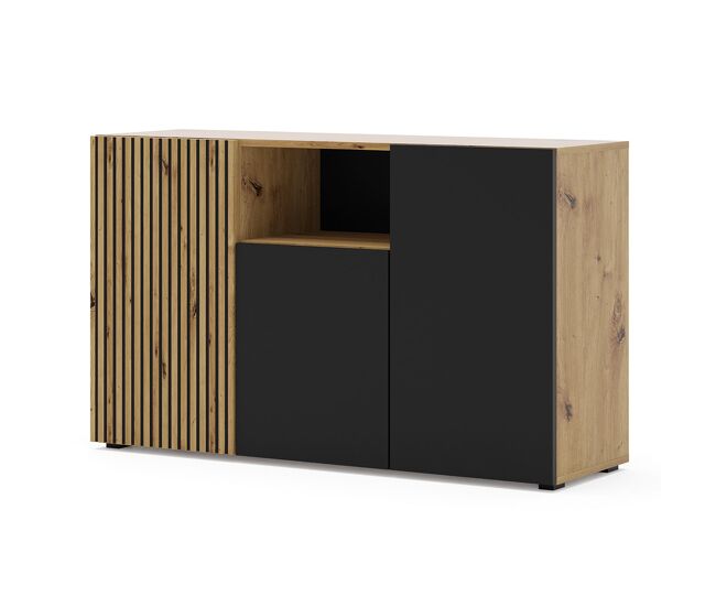 Bufé 3 puertas nera madera y negro