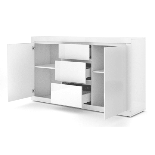Aparador de 2 portas e 3 gavetas Olia Branco Aparador de 2 portas e 3 gavetas Olia Branco