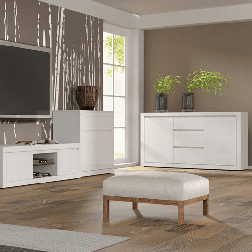 Aparador de 2 portas e 3 gavetas Olia Branco Aparador de 2 portas e 3 gavetas Olia Branco