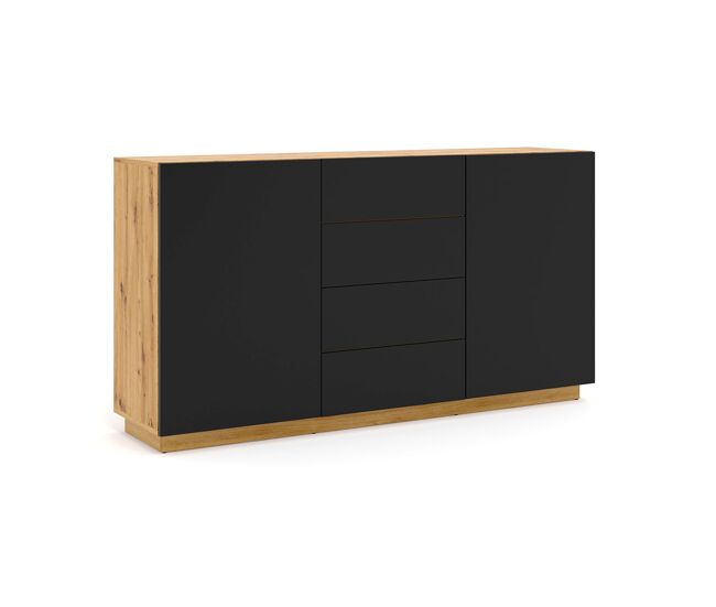 Bufé 2 puertas 4 cajones aurus madera y negro