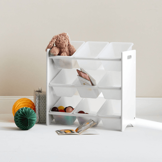 Arrumação de brinquedos, 18 compartimentos, set de 2, Tobias, Branco, 64x29.5x60 cm