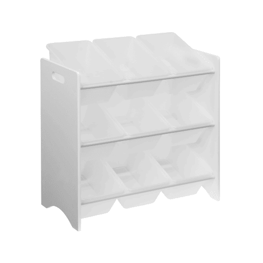 Arrumação de brinquedos, 18 compartimentos, set de 2, Tobias, Branco, 64x29.5x60 cm