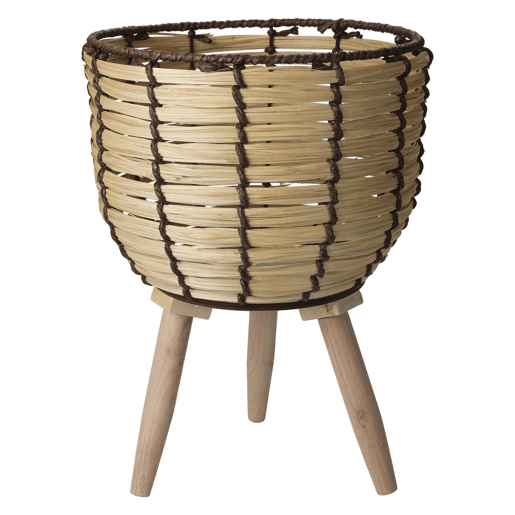 WELL HOME - Conjunto de 2 cestos de madeira com pernas Ø21Ø27cm