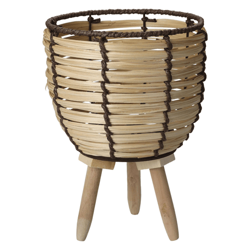 WELL HOME - Conjunto de 2 cestos de madeira com pernas Ø21Ø27cm