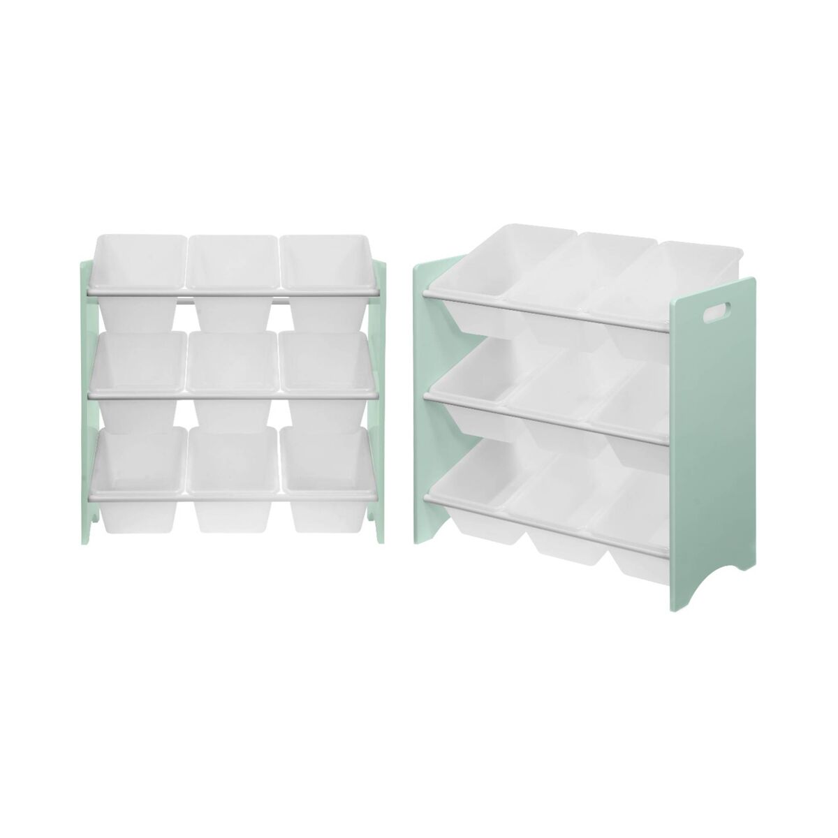 Armario infantil para juguetes, set de 2, tobias, verde celadón, 64x29.5x60 cm