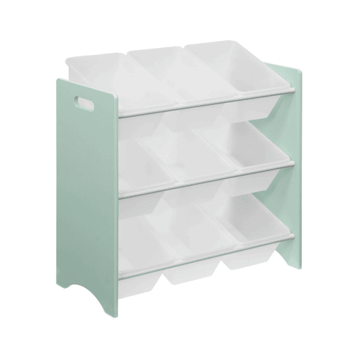 Arrumação de brinquedos, 18 compartimentos, set de 2, Tobias, Verde celadon, 64x29.5x60 cm
