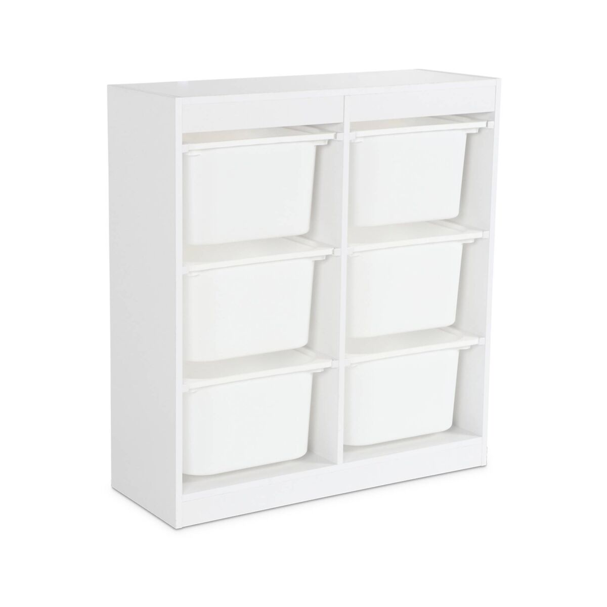 Mueble para niños con 6 cubos de almacenaje, sora, blanco, 81.5x30x89 cm