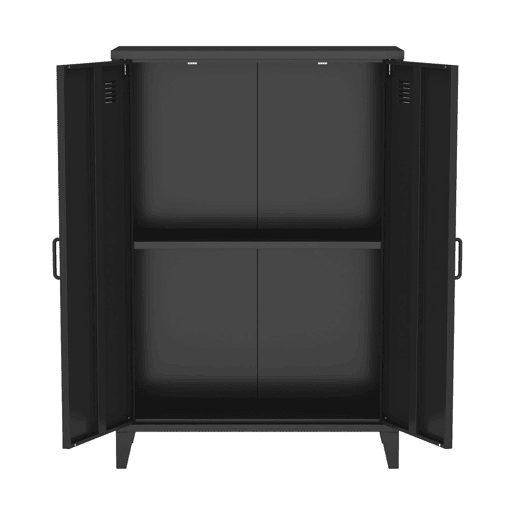 Cômodaarmário industrial metal 2 portas, Soho, Preto, 75x33x110 cm
