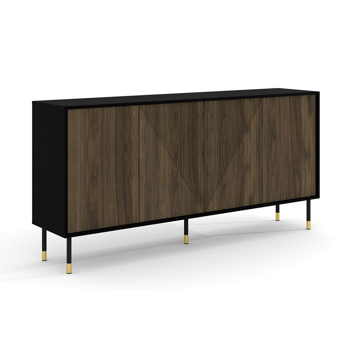 Bufé 4 puertas aglaé madera y negro