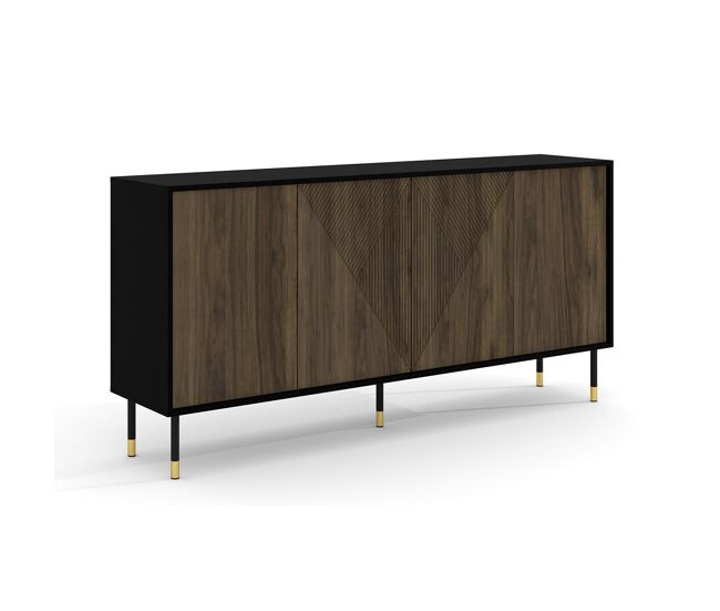 Bufé 4 puertas aglaé madera y negro