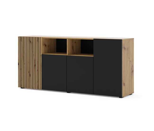 Bufé 4 puertas nera madera y negro