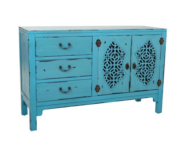 Aparador de madera azul 106x36x68