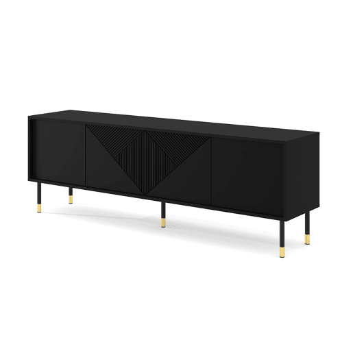 Suporte de TV Aglaé Preto com 4 portas e 180 cm