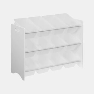 Arrumação para crianças para brinquedos, 12 compartimentos, Tobias, Branco, 84x29.5x60 cm