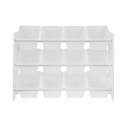 Arrumação para crianças para brinquedos, 12 compartimentos, Tobias, Branco, 84x29.5x60 cm