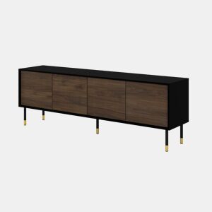 Suporte de TV de 4 portas Rani de 180 cm em madeira e preto