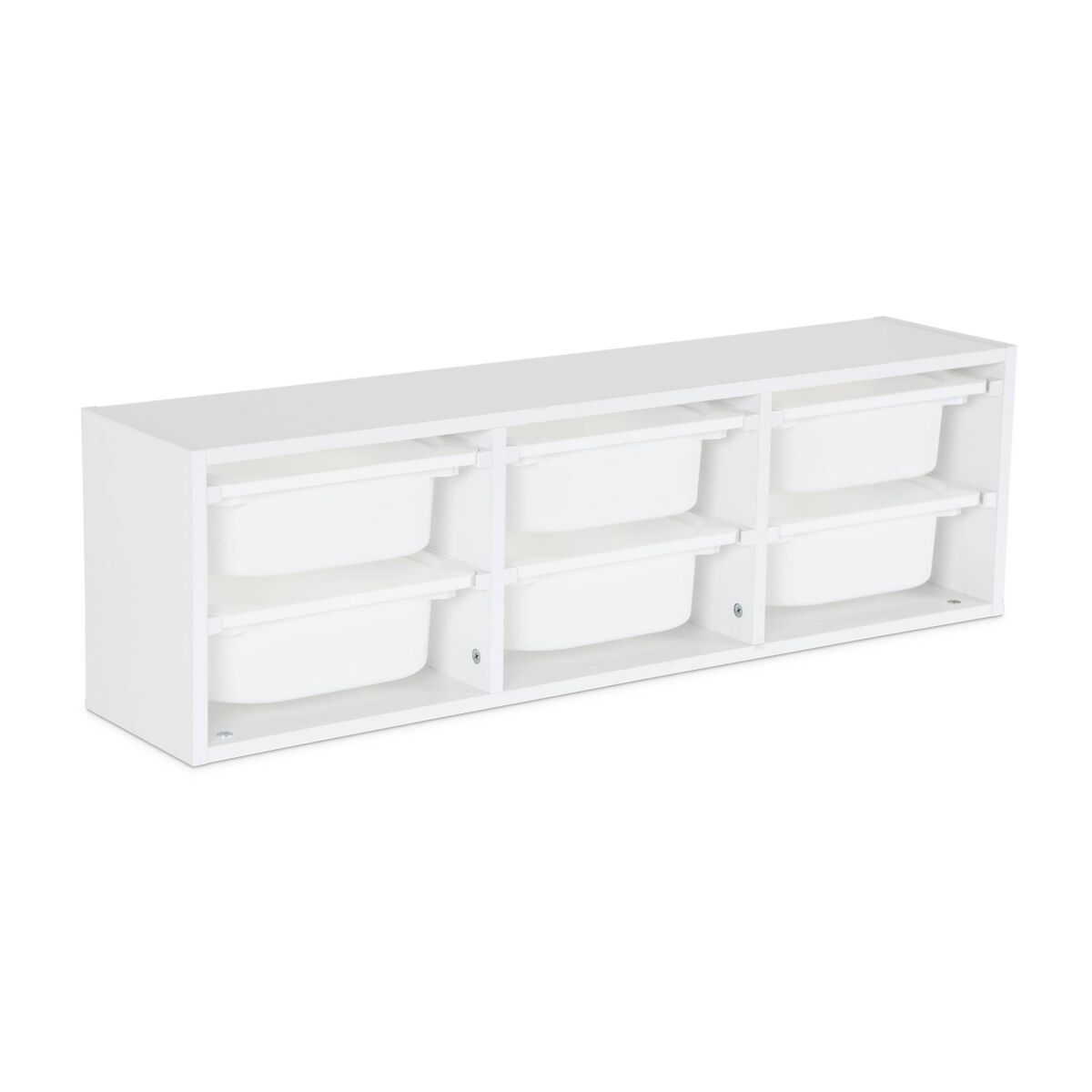 Mueble de almacenamiento infantil horizontal, 6 cajas, sora, blanco, 97.5x21x29.4 cm