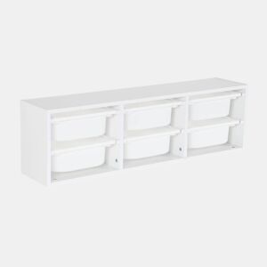 Unidade de arrumação para crianças, 6 caixas, Sora, Branco, 97.5x21x29.4 cm