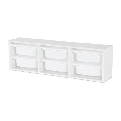 Unidade de arrumação para crianças, 6 caixas, Sora, Branco, 97.5x21x29.4 cm
