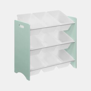 Arrumação para crianças com 9 compartimentos, Tobias, Verde celadon, 64x29.5x60 cm
