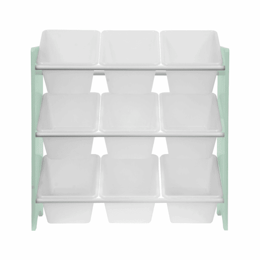 Arrumação para crianças com 9 compartimentos, Tobias, Verde celadon, 64x29.5x60 cm