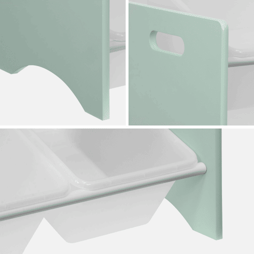 Arrumação para crianças com 9 compartimentos, Tobias, Verde celadon, 64x29.5x60 cm