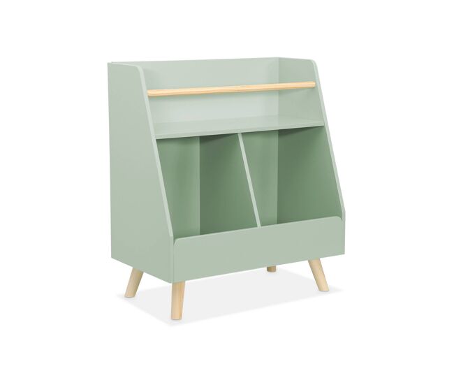 Mueble para niños, 2 compartimentos, tobias, verde, 61.5x35x69.5 cm